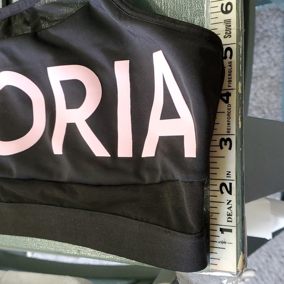 VICTORIA SPORT bra, black with big pink letters. Size medium. Excellent - Picture 7 of 11